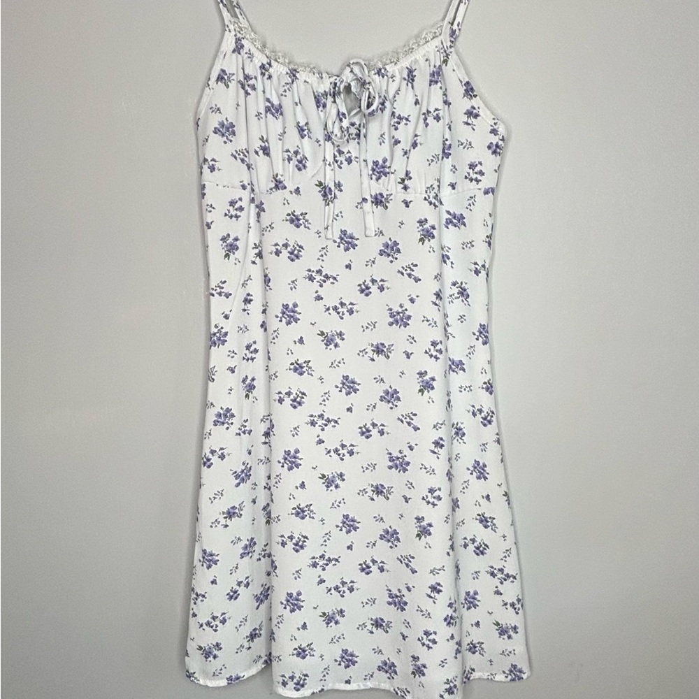 Unbranded ditsy floral fairy cottage Y2K look purple babydoll dress size small